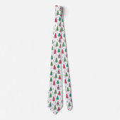 Quirky Whimsical Christmas Trees Doodles Seasonal Stropdas (Voorkant)