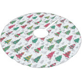 Quirky Whimsical Decorated Christmas Trees Doodles Kerstboom Rok (Gekanteld)