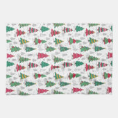 Quirky Whimsical Decorated Christmas Trees Doodles Theedoek (Horizontaal)