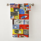 Quirky, Whimsical, Offbeat en Unieke Eyeballen Bad Handdoek (Insitu)
