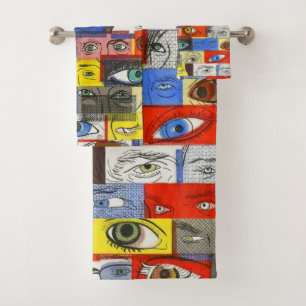 Quirky, Whimsical, Offbeat en Unieke Eyeballen Bad Handdoek