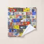 Quirky, Whimsical, Offbeat en Unieke Eyeballen Bad Handdoek (Wasdoekje)