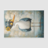 Quirky Whimsy Vogel in Hoed & Vliegerbril BS7 Deco Tissuepapier (Voorkant)