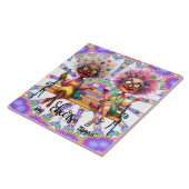 Quirky Wine Ladies Cheer Keramische Tegel Tegeltje (Zijkant)