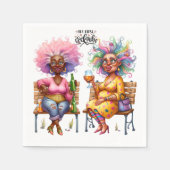Quirky Wine Ladies Cocktails Papier servet (Voorkant)