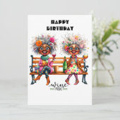 Quirky Wine Ladies Wine Mode Flat Thank You Card Bedankkaart (Staand voorkant)