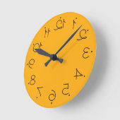 Quirky Yellow met grote omgekeerde getallen Ronde Klok (Hoek)