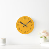 Quirky Yellow met grote omgekeerde getallen Ronde Klok (Huis)