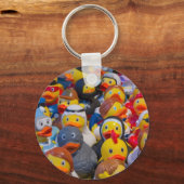 Quirky Yellow Plastic Eucks met costumes Sleutelhanger (Achterkant)