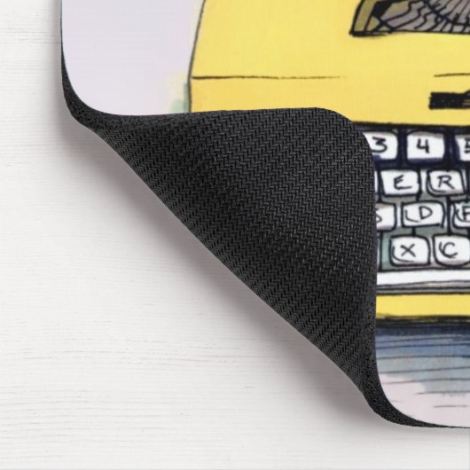 Quirky Yellow Typewriter Muismat (Hoek)