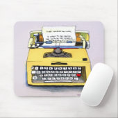 Quirky Yellow Typewriter Muismat (Met muis)