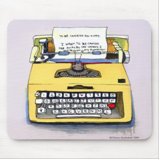 Quirky Yellow Typewriter Muismat