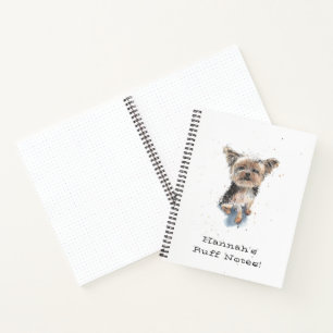 Quirky Yorkshire Terrier Dog Waterverf Art Yorkie Notitieboek