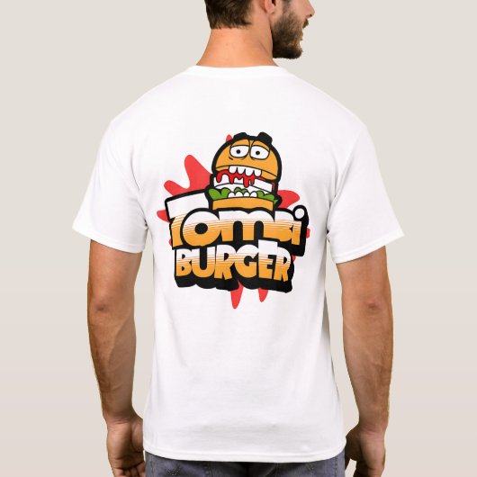 Quirky Zombie Burger – Grappige Cartoon Fast Food  T-shirt (Achterkant)