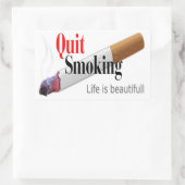QUIT ROKING RECHTHOEKIGE STICKER (Tas)