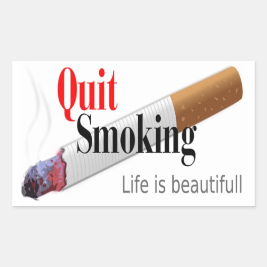 QUIT ROKING RECHTHOEKIGE STICKER (Voorkant)