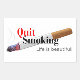 QUIT ROKING RECHTHOEKIGE STICKER