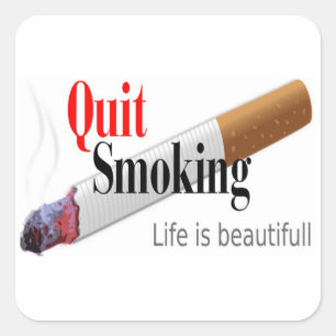 QUIT ROKING VIERKANTE STICKER