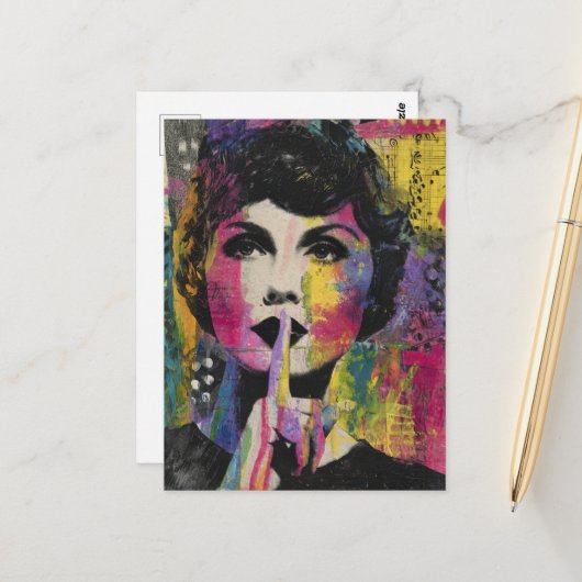 Quite Mixed Media Collage Briefkaart (Voorkant / Achterkant in situ)