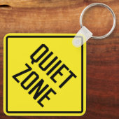 Quite Zone Metal Vierkante Sleutelhanger (Achterkant)