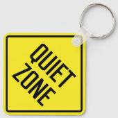 Quite Zone Metal Vierkante Sleutelhanger (Achterkant)