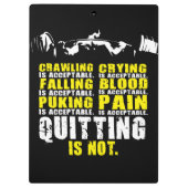 Quitend is niet aanvaardbaar - Motivatie werkresul Klembord (Achterkant)