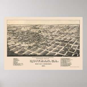 Quitman, GA Panorama - 1885 Poster