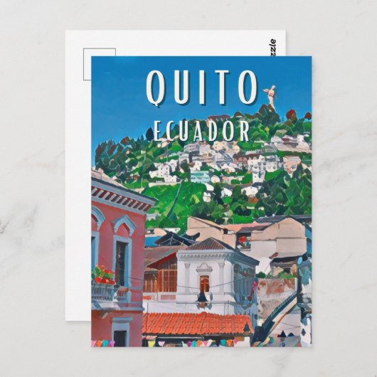 Quito, de hoofdstad van Ecuador Briefkaart (Voorkant / Achterkant)