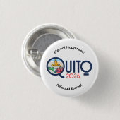 Quito Ecuador 2026 Internationale Conventie Speld Ronde Button 3,2 Cm (Voorkant /achterkant)
