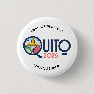 Quito Ecuador 2026 Internationale Conventie Speld Ronde Button 3,2 Cm