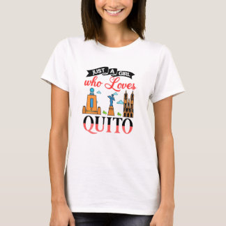 Quito Ecuador City Skyline Map reis 6 T-shirt