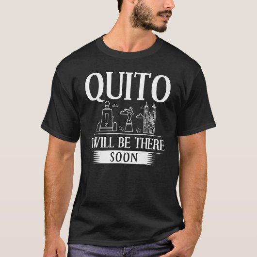 Quito Ecuador City Trip Skyline Map Travel T-shirt (Voorkant)