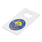 Quito Ecuador Creditkaart Flessenopener (Voorkant Gekanteld)