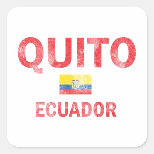 Quito Ecuador Design Vierkante Sticker (Voorkant)