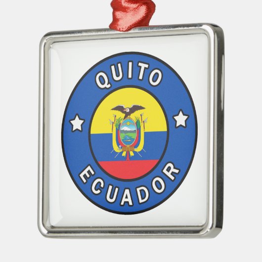 Quito Ecuador Metalen Ornament (Links)
