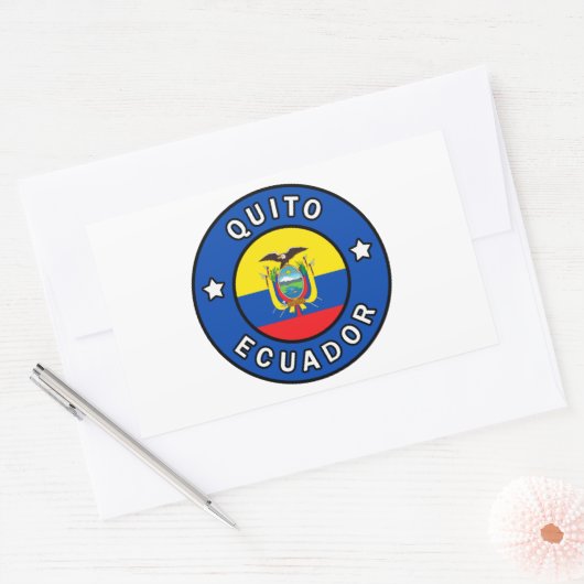 Quito Ecuador Rechthoekige Sticker (Envelop)