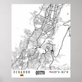 Quito, Ecuador Road Map Art - Earth Tones Poster (Voorkant)
