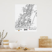 Quito, Ecuador Road Map Art - Earth Tones Poster (Keuken)
