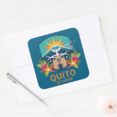 Quito Ecuador South America Vierkante Sticker (Envelop)