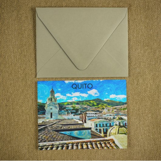 Quito Ecuador Stadsillustratie Briefkaart