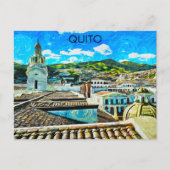 Quito Ecuador Stadsillustratie Briefkaart (Voorkant)