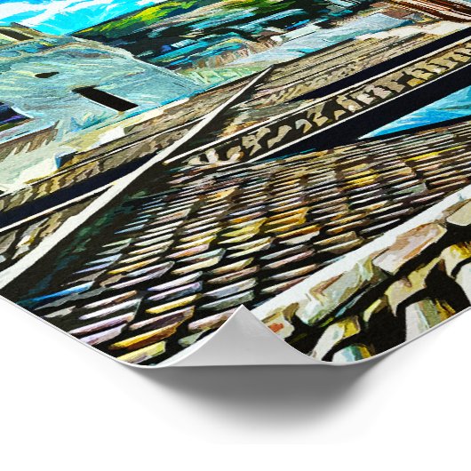 Quito Ecuador Stadsillustratie Poster (Hoek)