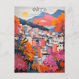 Quito Ecuador Travel City Painting Aesthetic Briefkaart