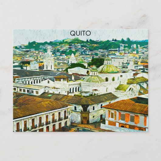 Quito Ecuador Waterverf Illustratie Briefkaart (Voorkant)