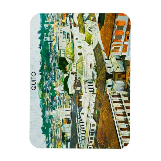 Quito Ecuador Waterverf Illustratie Magneet (Verticaal)