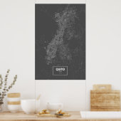 Quito, Ecuador (wit op zwart) Poster (Keuken)