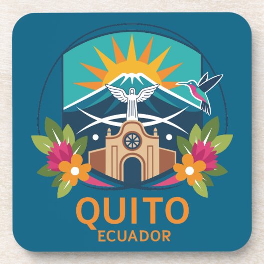 Quito Ecuador Zuid-Amerika Bier Onderzetter (Voorkant)
