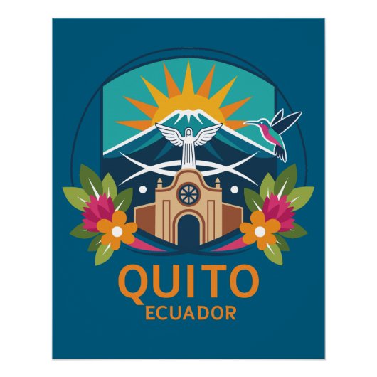Quito Ecuador Zuid-Amerika Perfect Poster (Voorkant)