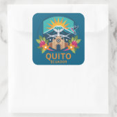 Quito Ecuador Zuid-Amerika Vierkante Sticker (Tas)