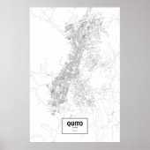 Quito, Ecuador (zwart op wit) Poster (Voorkant)